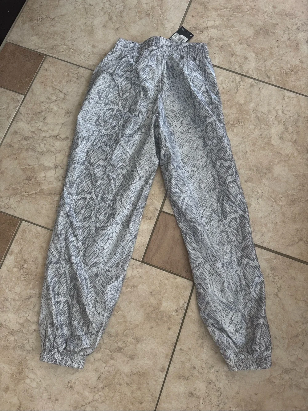 Nike Kids Gray Snake-Print Joggers with Black Swoosh